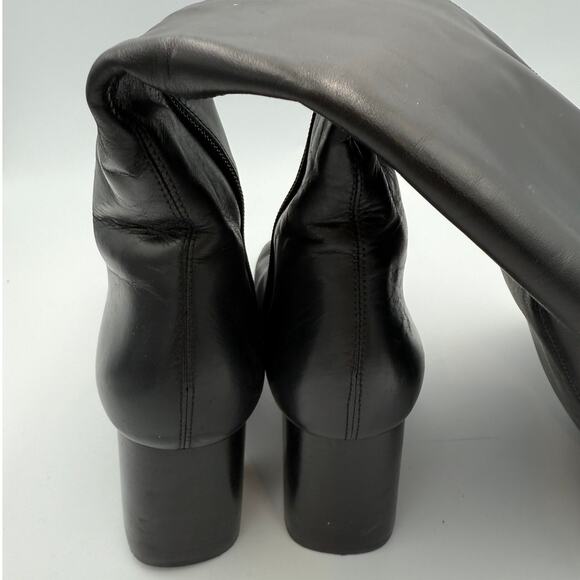 Reformation Nylah Knee High Black Leather GoGo Boots Size 9.5 - Picture 3 of 6